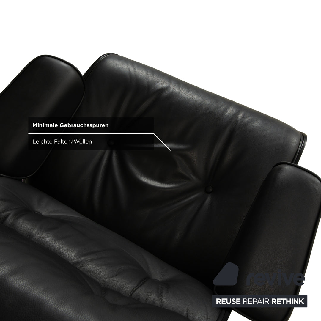 Vitra Eames Lounge Chair inkl. Ottomann Leder Sessel Schwarz