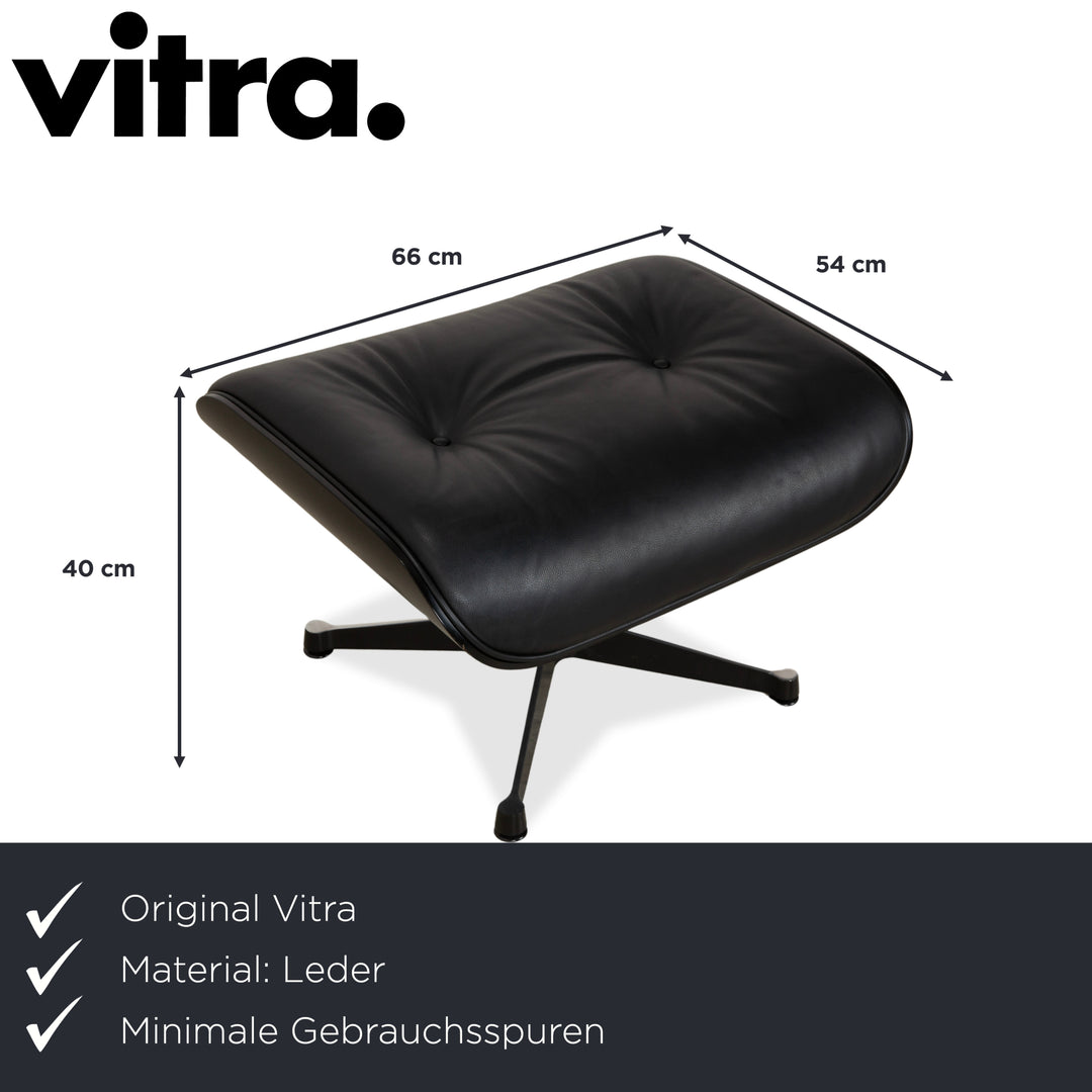 Vitra Eames Lounge Chair inkl. Ottomann Leder Sessel Schwarz
