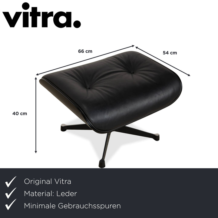 Vitra Eames Lounge Chair inkl. Ottomann Leder Sessel Schwarz