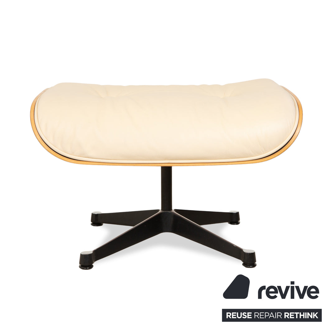 Vitra Eames Lounge Chair Leder Creme Beige inkl. Ottoman