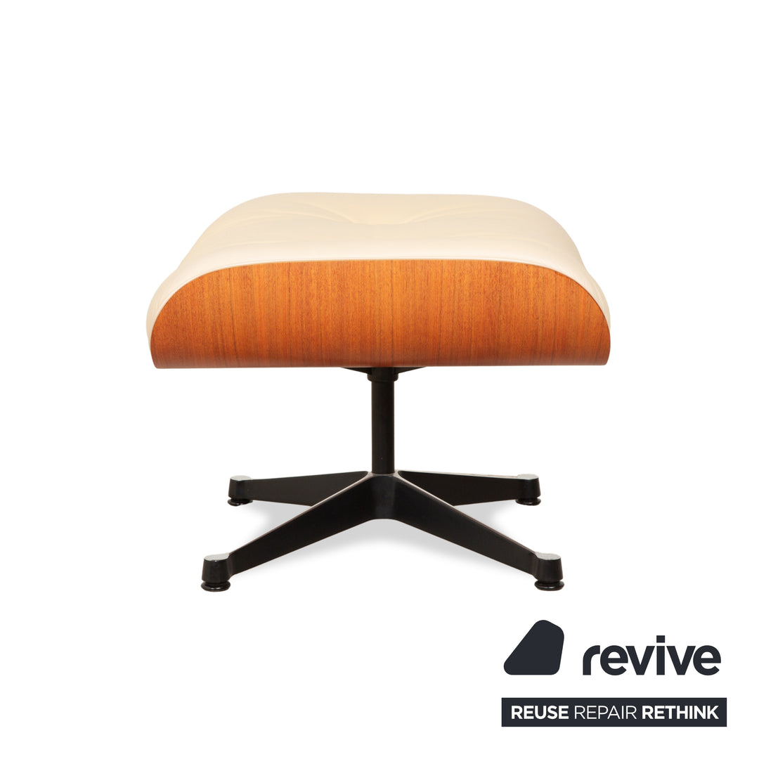 Vitra Eames Lounge Chair Leder Creme Beige inkl. Ottoman