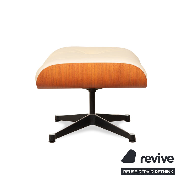 Vitra Eames Lounge Chair Leder Creme Beige inkl. Ottoman