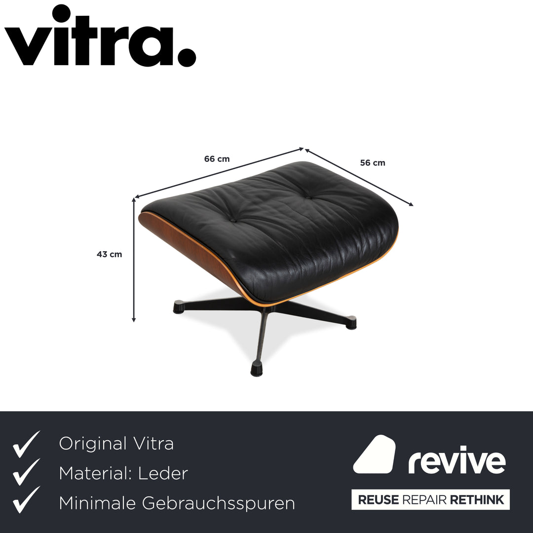 Vitra Eames Lounge Chair Leder Hocker Schwarz