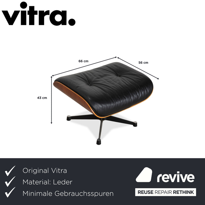 Vitra Eames Lounge Chair Leder Hocker Schwarz