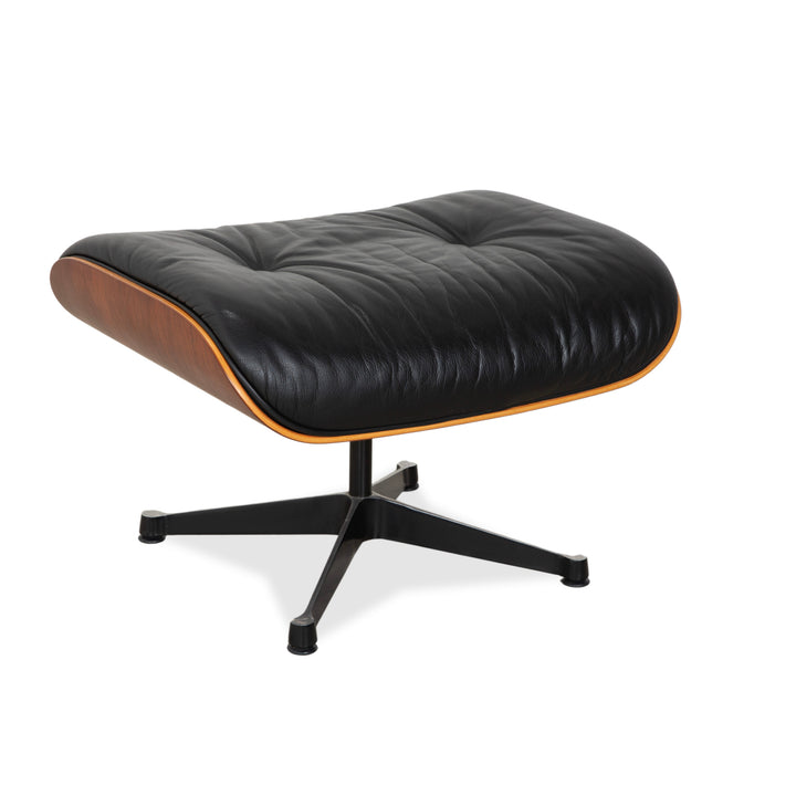 Vitra Eames Lounge Chair Leather Stool Black
