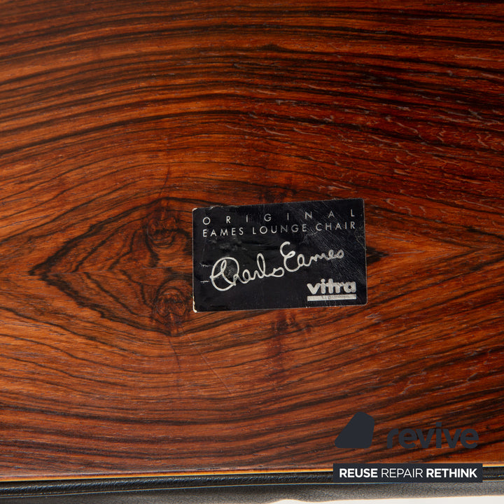 Vitra Eames Lounge Chair Leather Wood 2x Armchairs Brown Black Manual Function