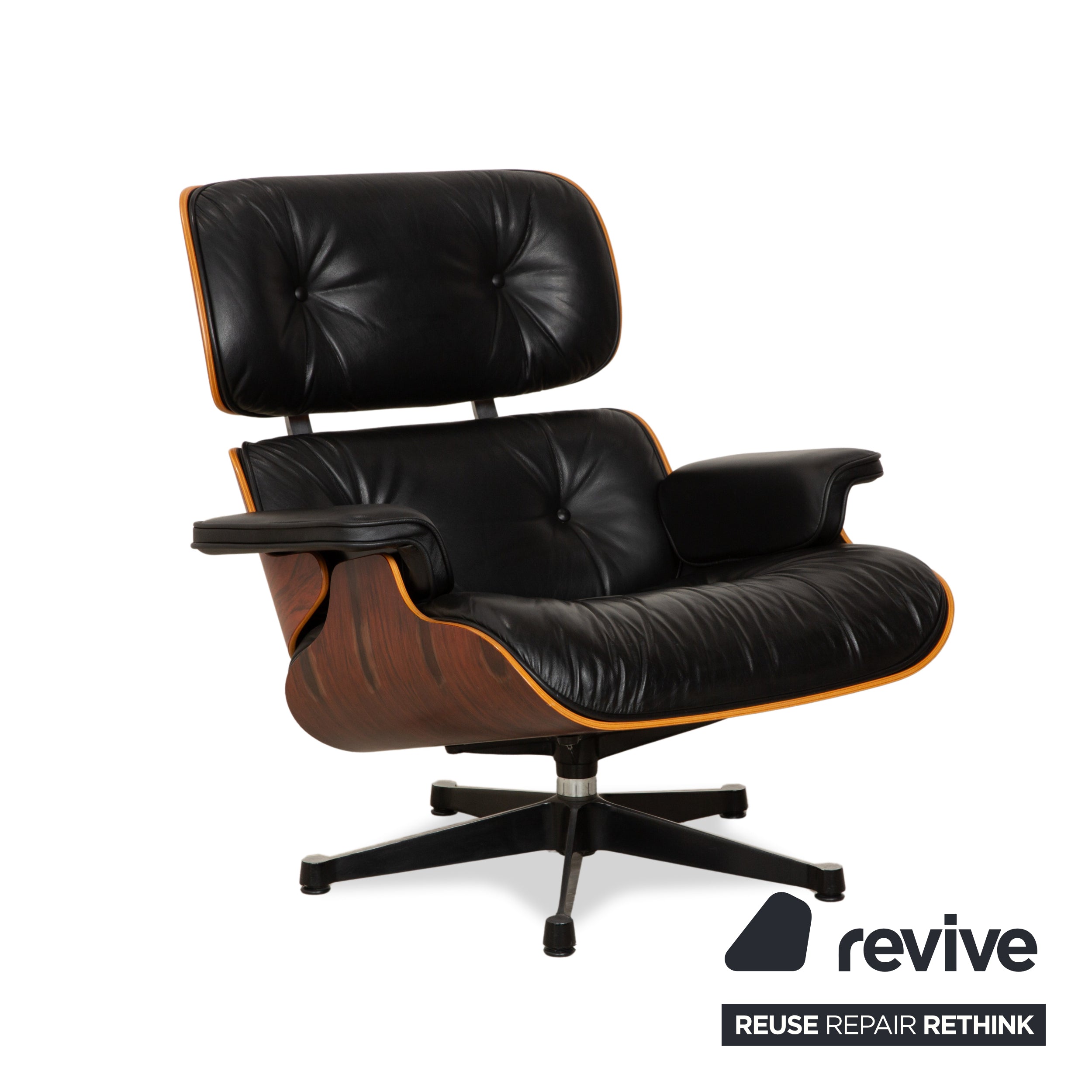 Vitra Eames Lounge Chair Leder Holz 2x Sessel braun Schwarz manuelle Funktion
