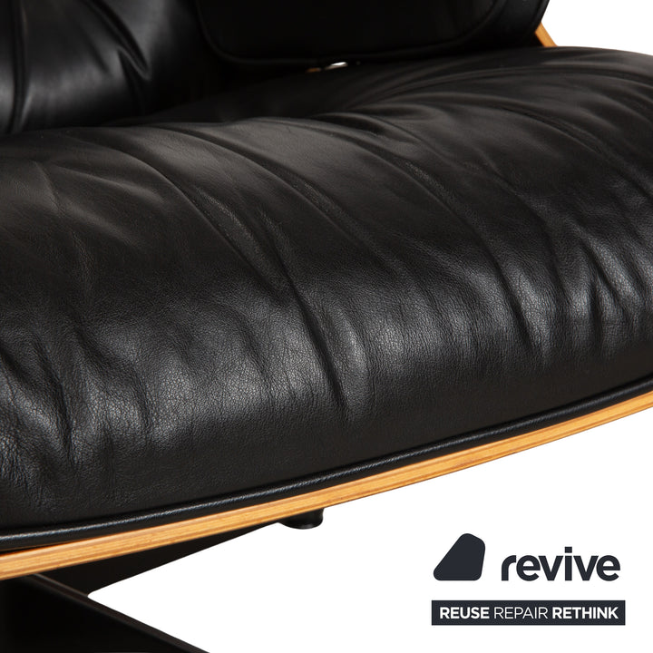 Vitra Eames Lounge Chair Leather Wood 2x Armchairs Brown Black Manual Function