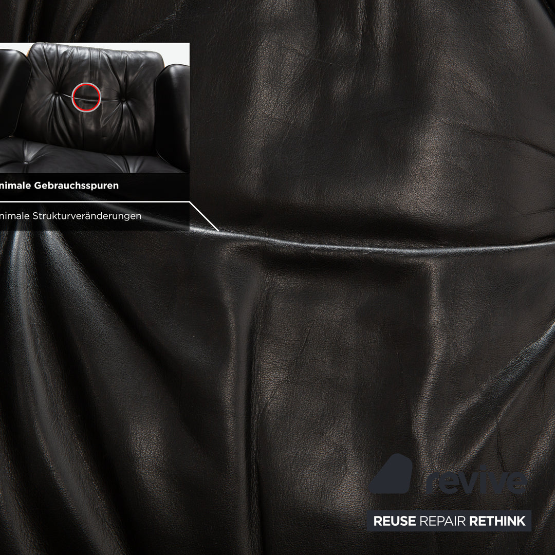 Vitra Eames Lounge Chair Leather Wood 2x Armchairs Brown Black Manual Function