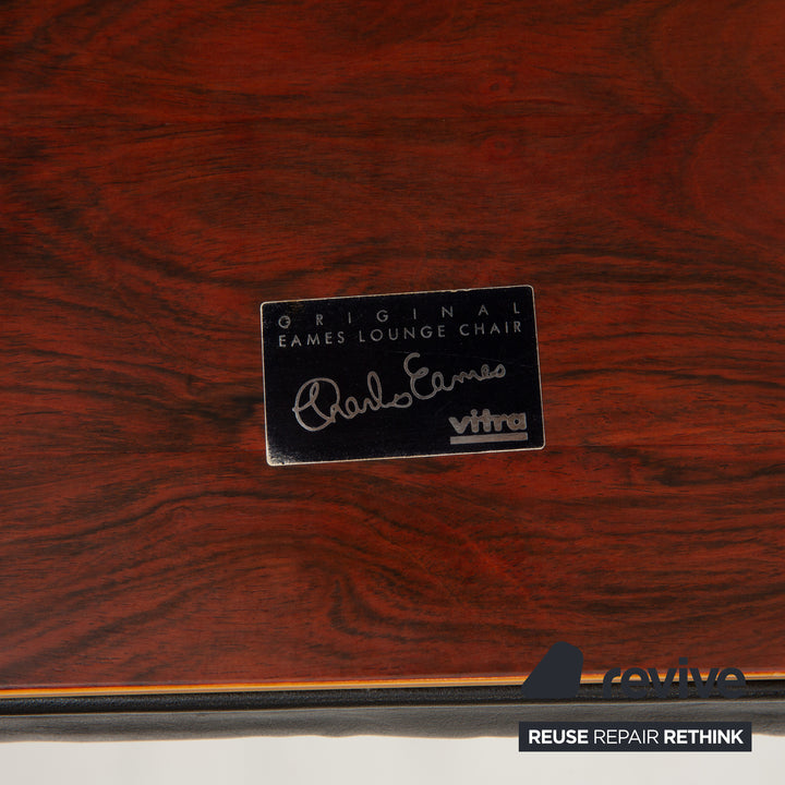 Vitra Eames Lounge Chair Leather Wood Armchair Black Manual Function