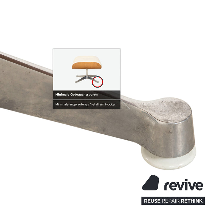 Vitra Eames Lounge Chair Leder Holz Sessel Creme Weiß Braun inkl. Ottomane