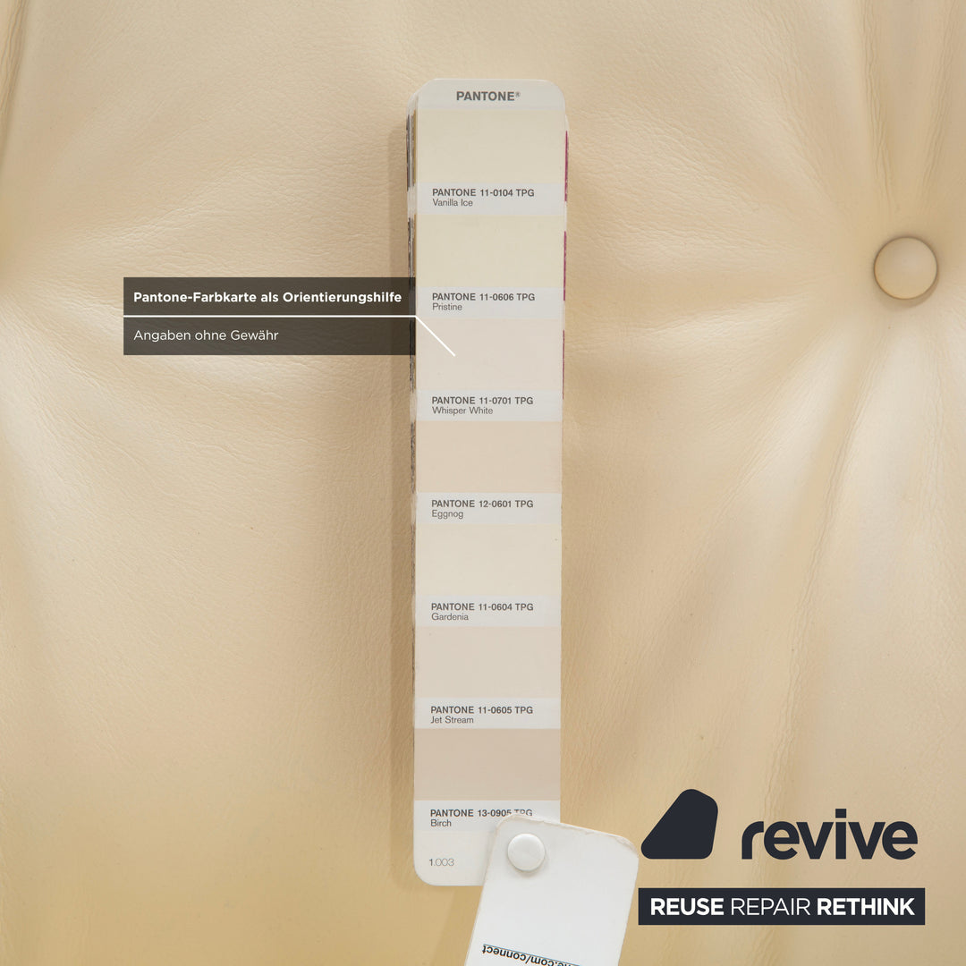 Vitra Eames Lounge Chair Leder Holz Sessel Creme Weiß Braun inkl. Ottomane