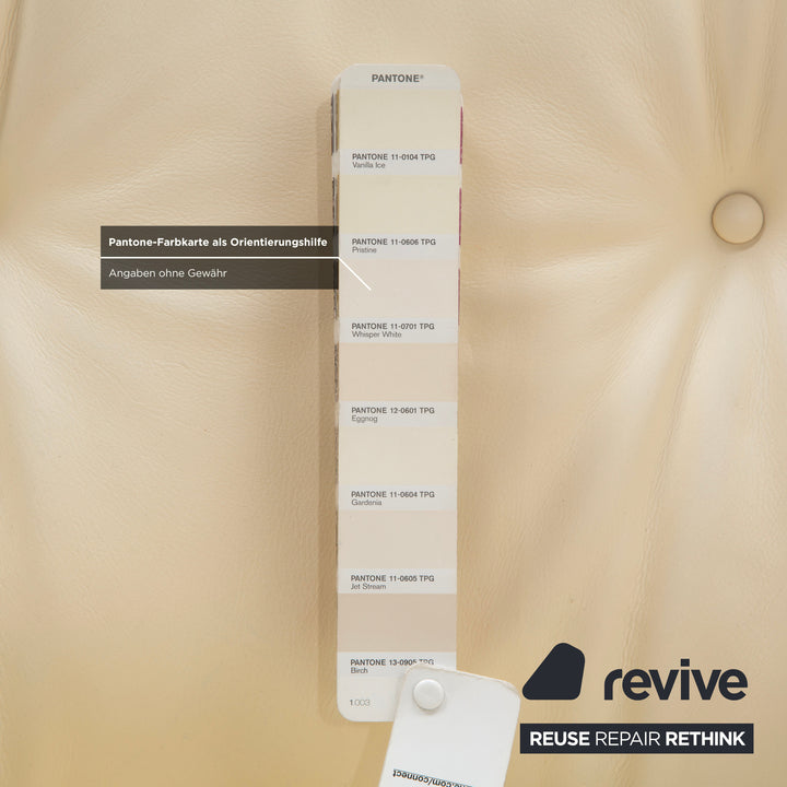 Vitra Eames Lounge Chair Leder Holz Sessel Creme Weiß Braun inkl. Ottomane