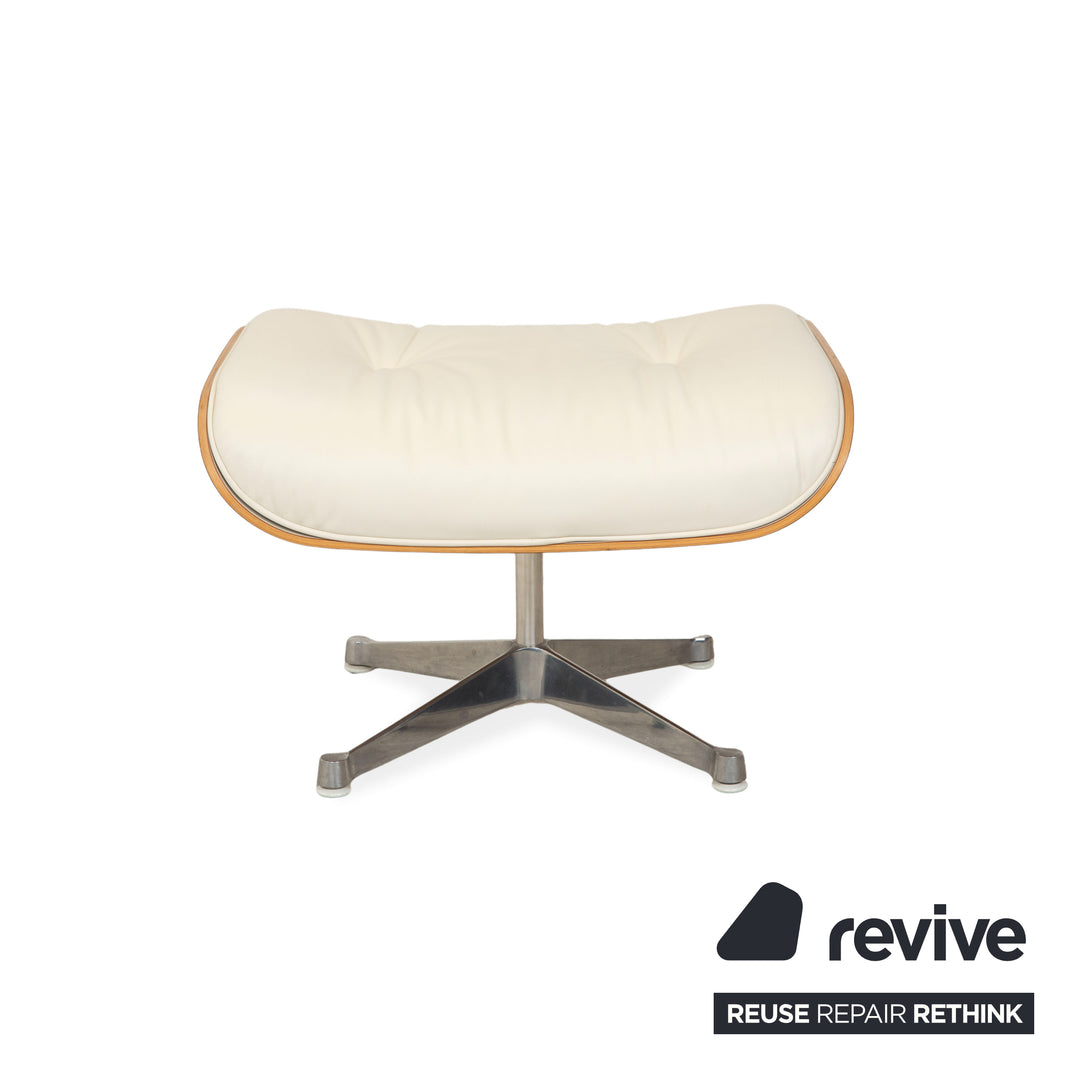 Vitra Eames Lounge Chair Leder Holz Sessel Creme Weiß Braun inkl. Ottomane