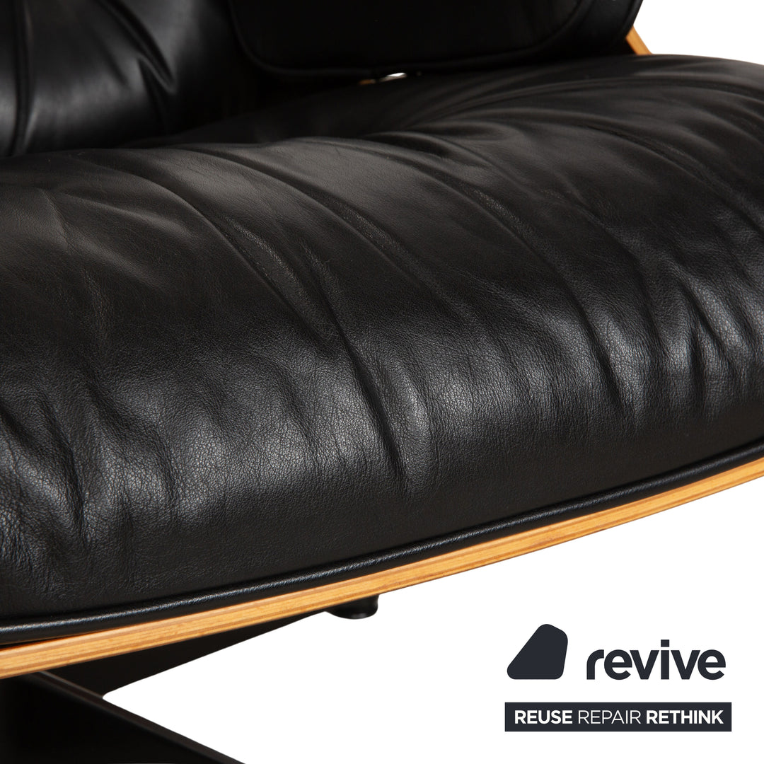 Vitra Eames Lounge Chair Leather Wood Armchair Black Brown manual function
