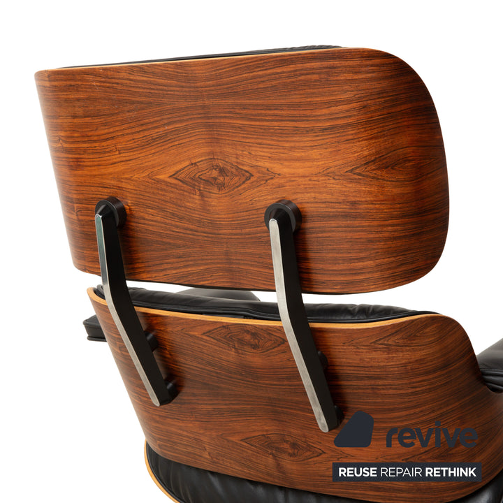 Vitra Eames Lounge Chair Leather Wood Armchair Black Brown manual function