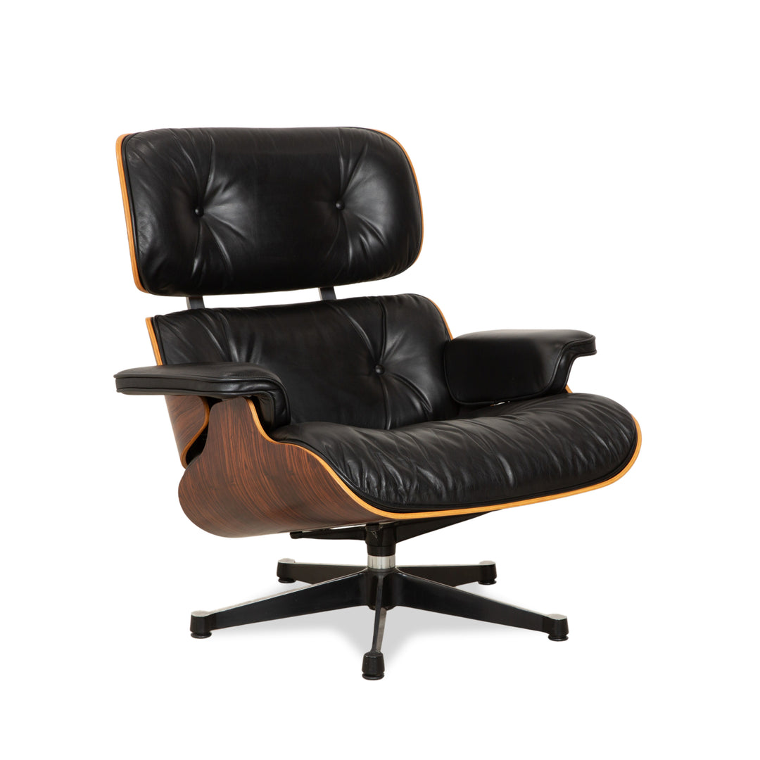 Vitra Eames Lounge Chair Leather Wood Armchair Black Brown manual function