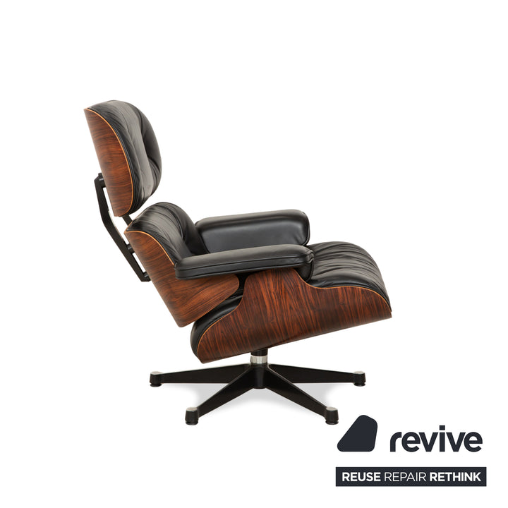 Vitra Eames Lounge Chair Leather Wood Armchair Black Brown manual function