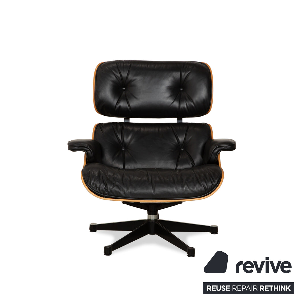 Vitra Eames Lounge Chair Leather Wood Armchair Black Brown manual function