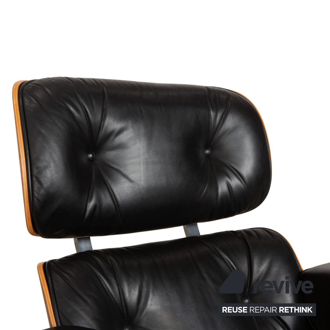 Vitra Eames Lounge Chair Leather Wood Armchair Black Brown manual function