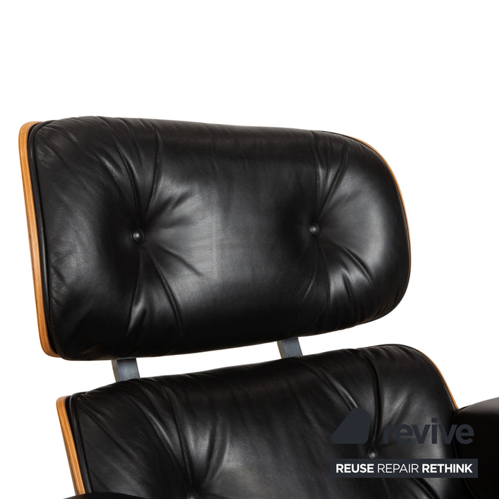 Vitra Eames Lounge Chair Leather Wood Armchair Black Brown manual function