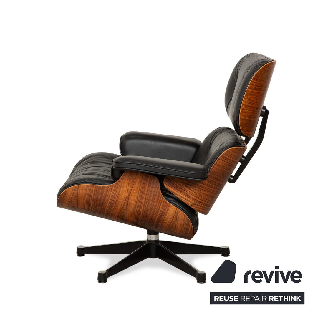 Vitra Eames Lounge Chair Leather Wood Armchair Black Brown manual function