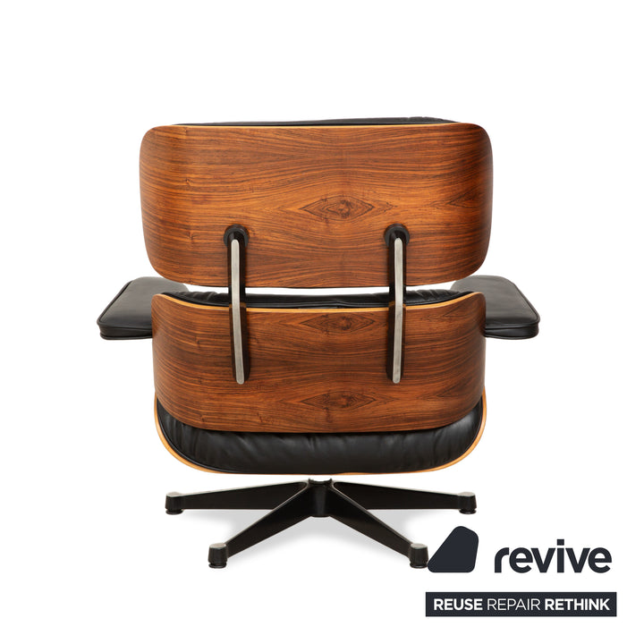 Vitra Eames Lounge Chair Leather Wood Armchair Black Brown manual function