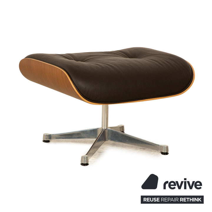 Vitra Eames Lounge Chair Leather Armchair Brown incl. Stool Ottoman