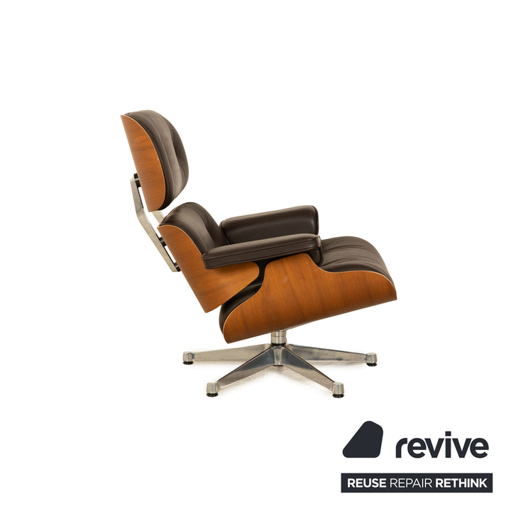 Vitra Eames Lounge Chair Leather Armchair Brown incl. Stool Ottoman
