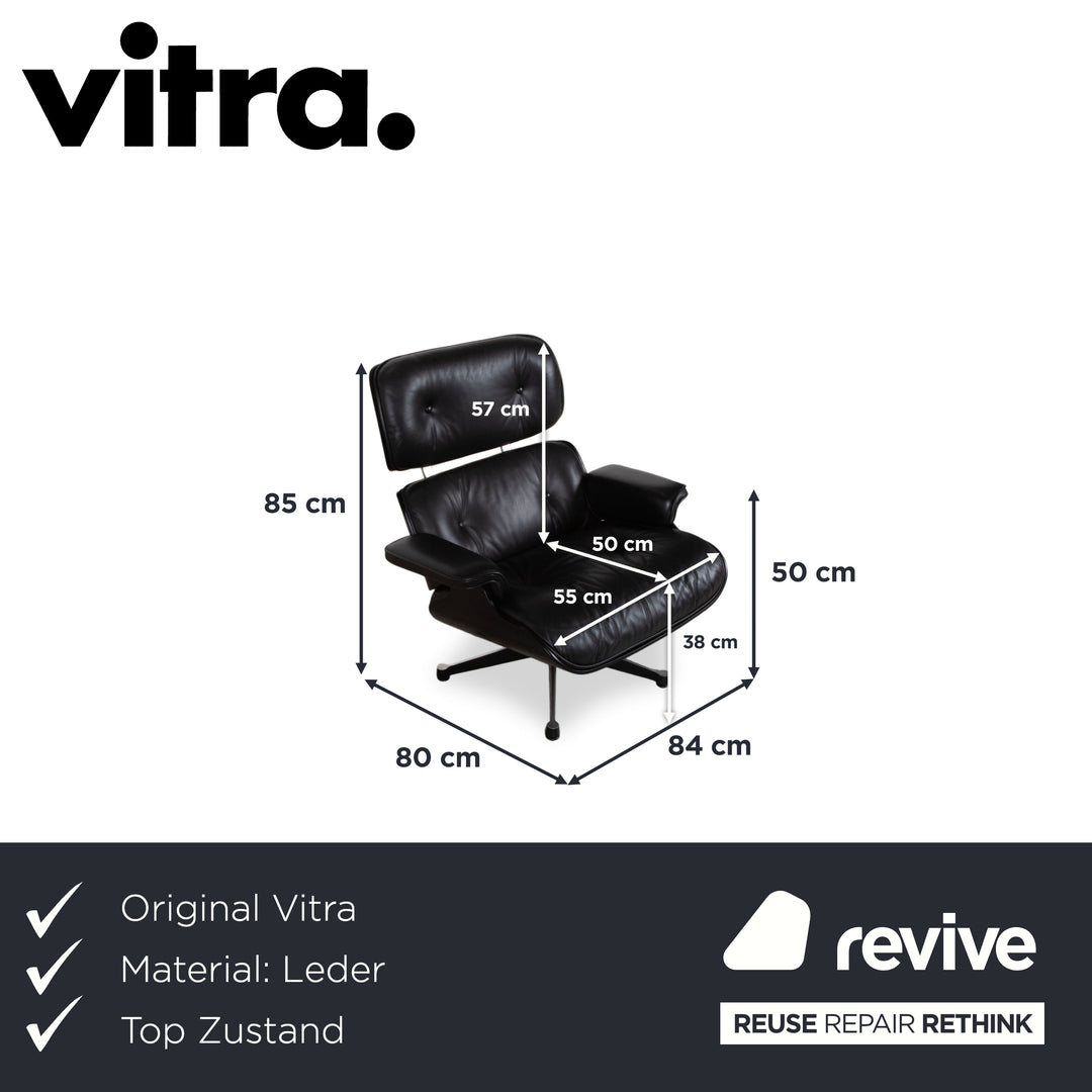Vitra Eames Lounge Chair Leder Sessel Holz Schwarz