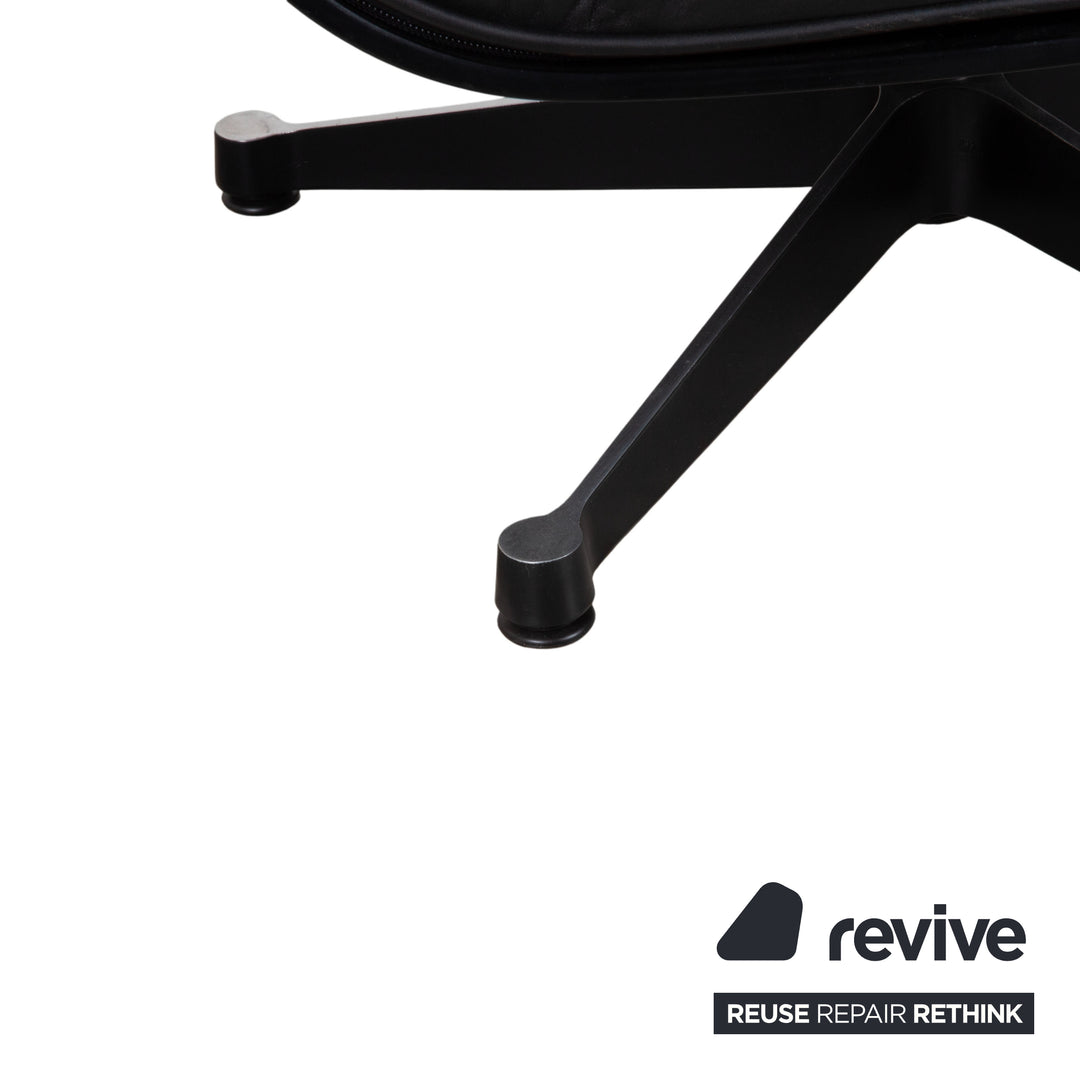 Vitra Eames Lounge Chair Leather Armchair Wood Black