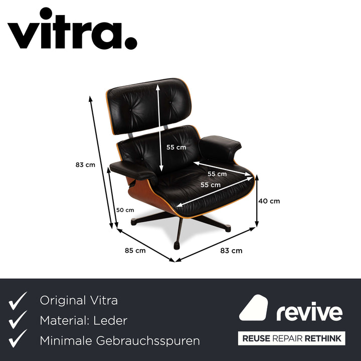 Vitra Eames Lounge Chair Leder Sessel Holz Schwarz Braun