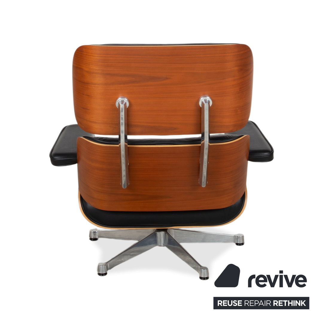 Fauteuil Lounge en Cuir Eames Vitra Bois Noir Marron