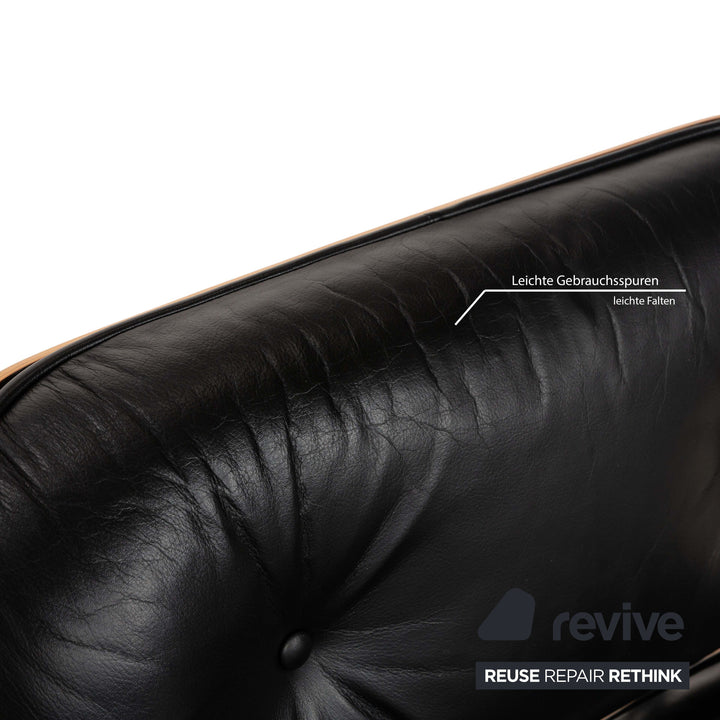 Vitra Eames Lounge Chair Leather Armchair Wood Black Brown
