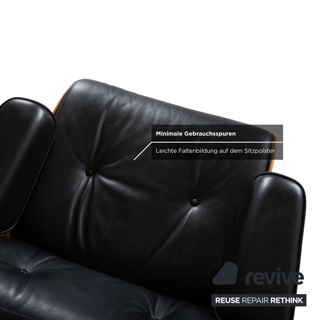 Vitra Eames Lounge Chair Leder Sessel Holz Schwarz Braun