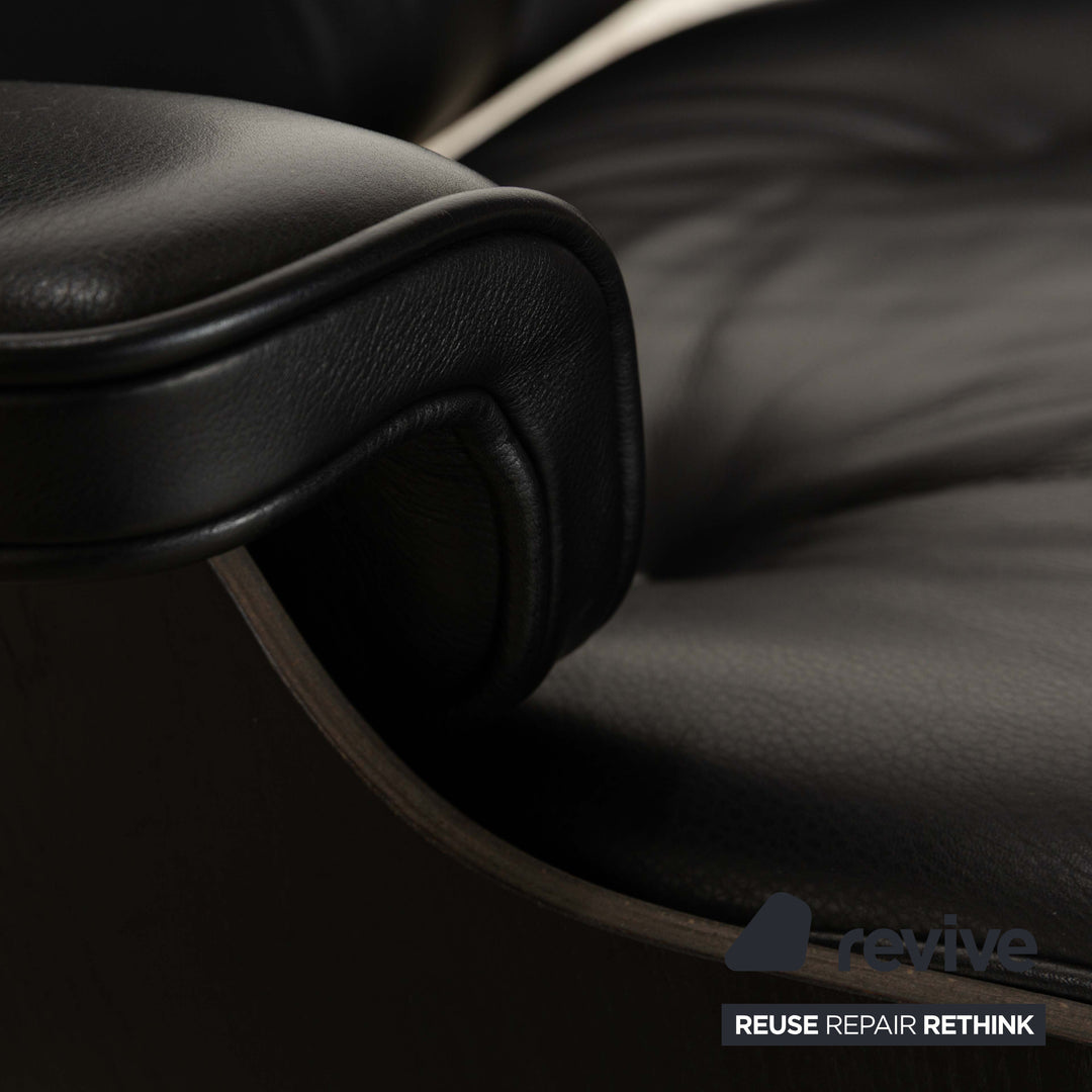 Vitra Eames Lounge Chair Leather Armchair incl. Ottoman Black manual function