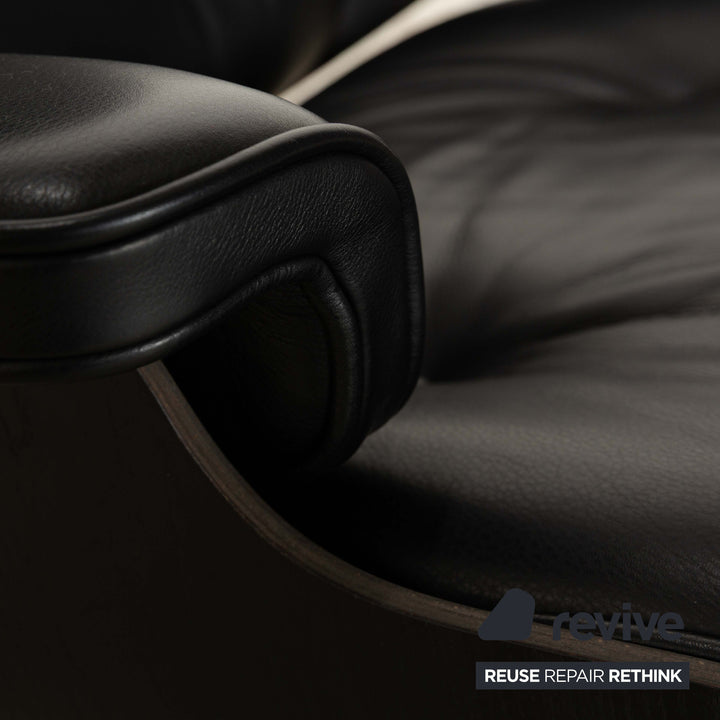 Vitra Eames Lounge Chair Leather Armchair incl. Ottoman Black manual function