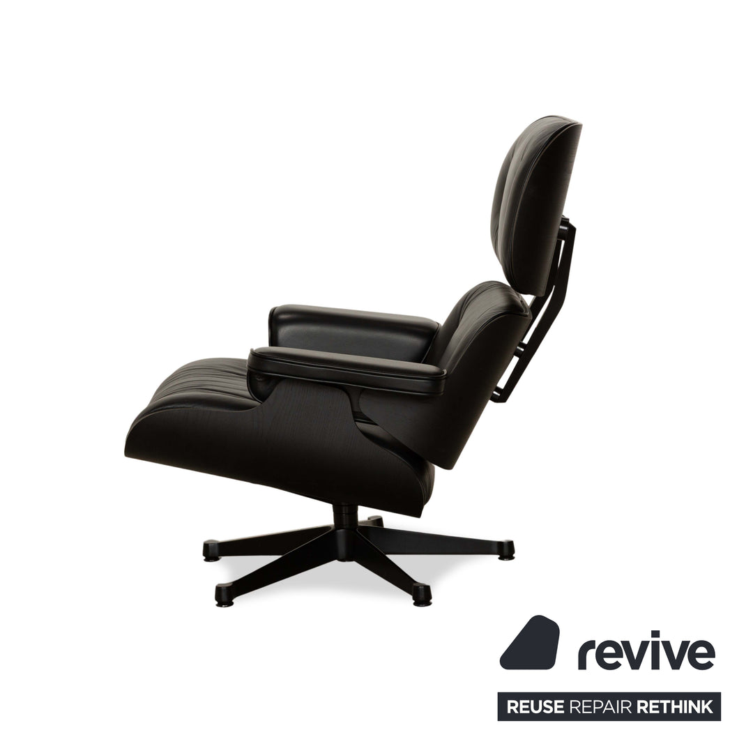Vitra Eames Lounge Chair Leather Armchair incl. Ottoman Black manual function