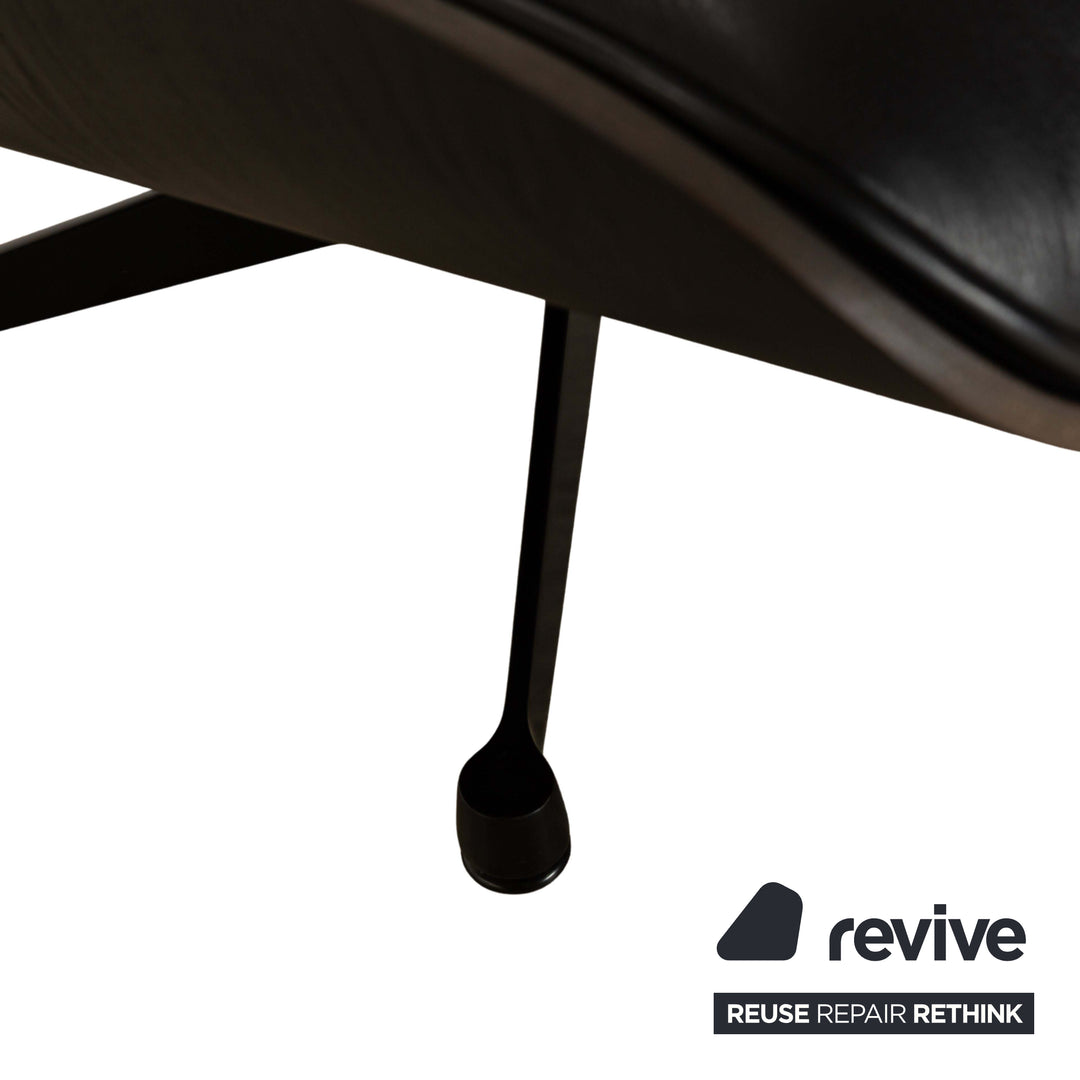 Vitra Eames Lounge Chair Leather Armchair incl. Ottoman Black manual function