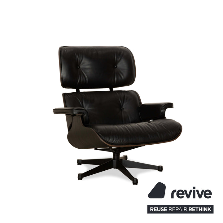Vitra Eames Lounge Chair Leather Armchair incl. Ottoman Black manual function