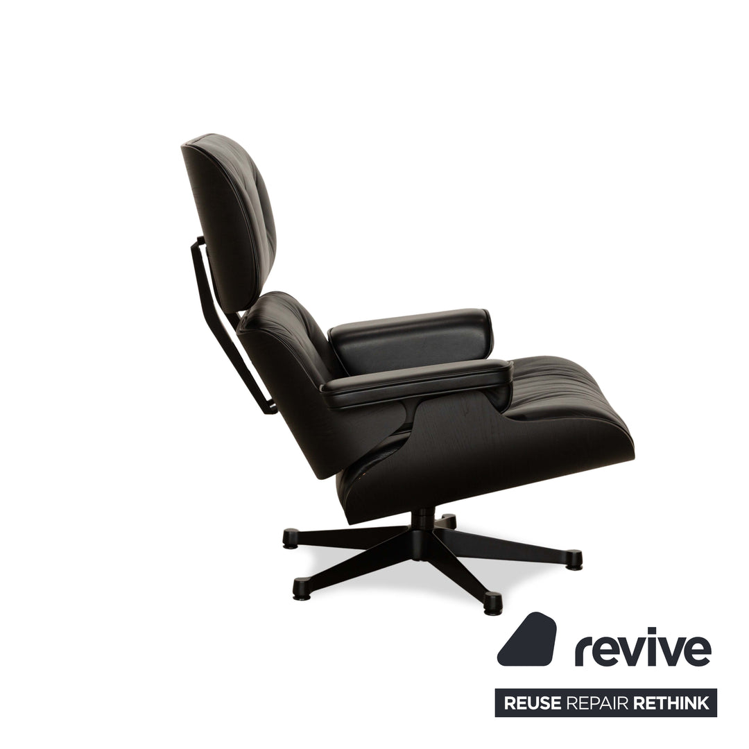 Vitra Eames Lounge Chair Leather Armchair incl. Ottoman Black manual function