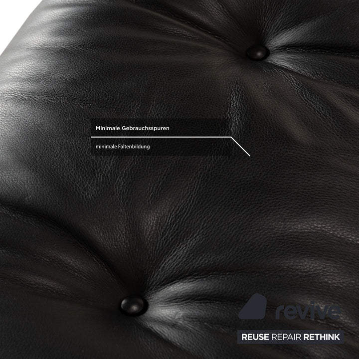 Vitra Eames Lounge Chair Leather Armchair incl. Ottoman Black manual function