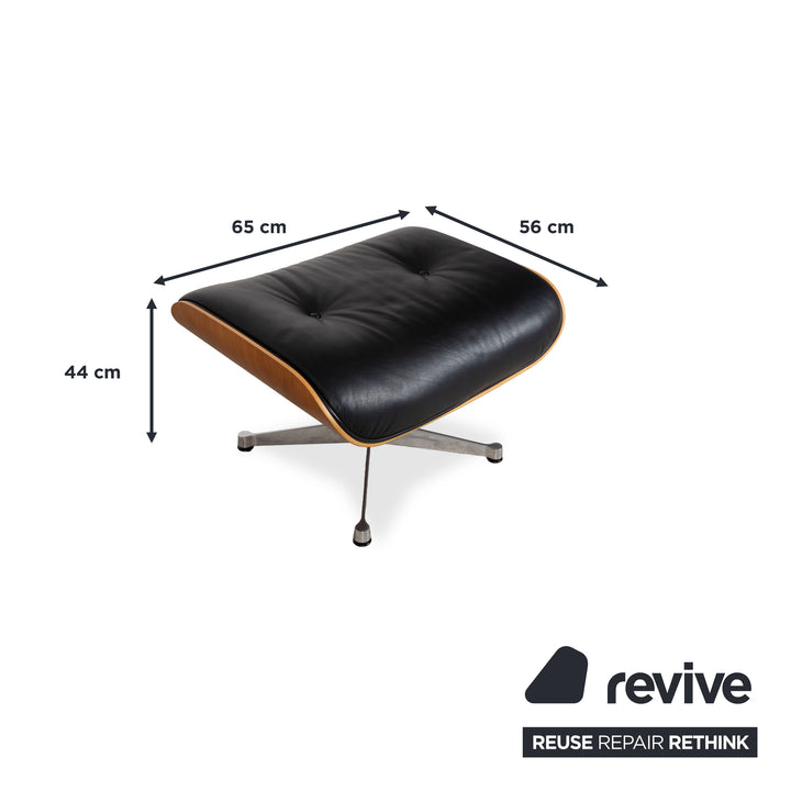 Vitra Eames Lounge Chair Leder Sessel mit Hocker Holz Schwarz Braun Ottoman