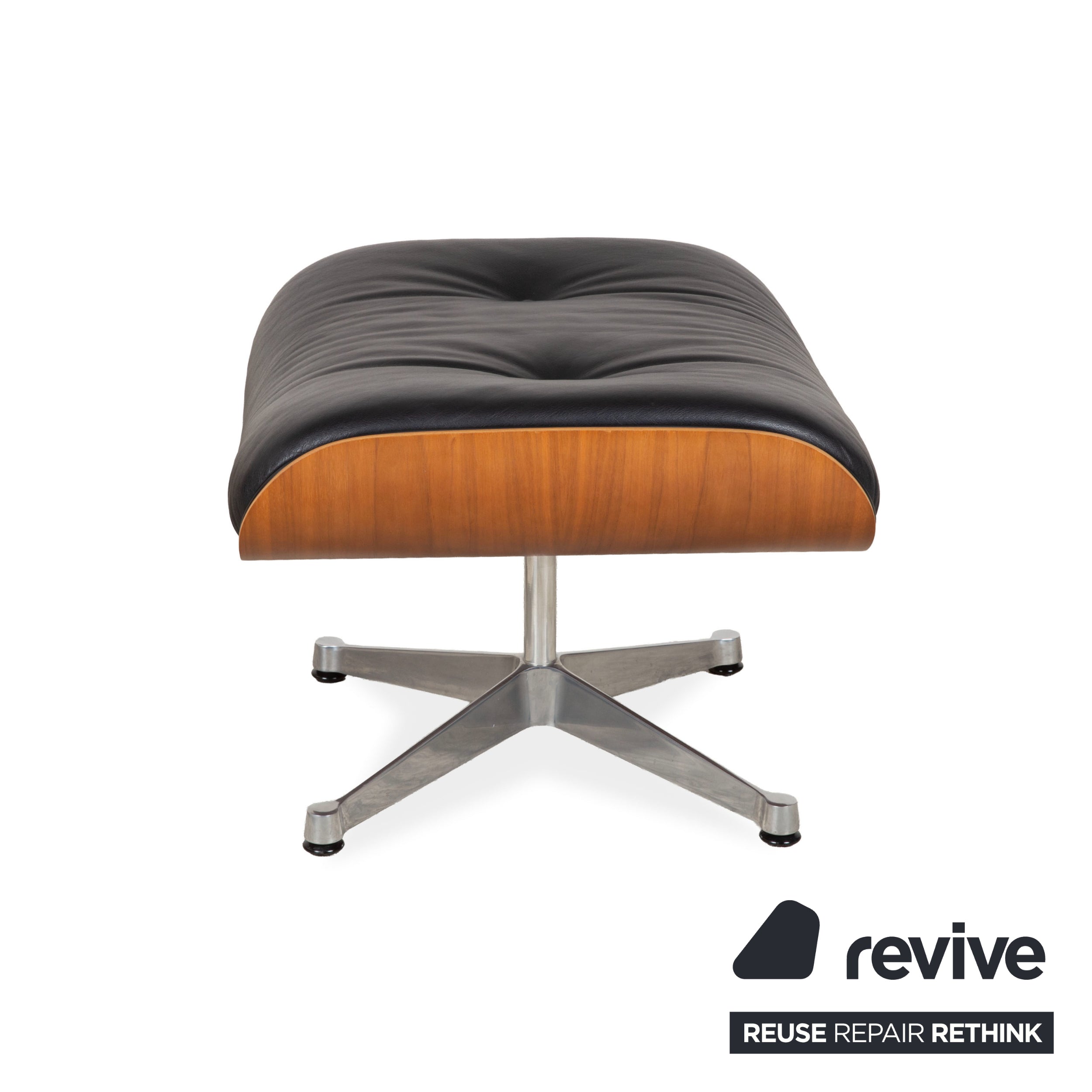 Vitra Eames Lounge Chair Leder Sessel mit Hocker Holz Schwarz Braun Ottoman