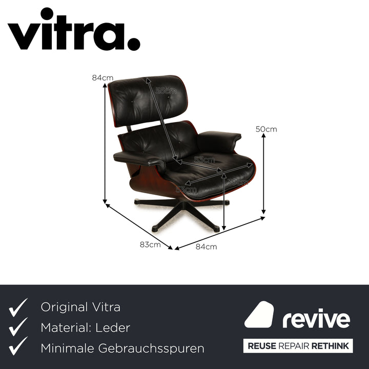 Vitra Eames Lounge Chair Leather Armchair Black