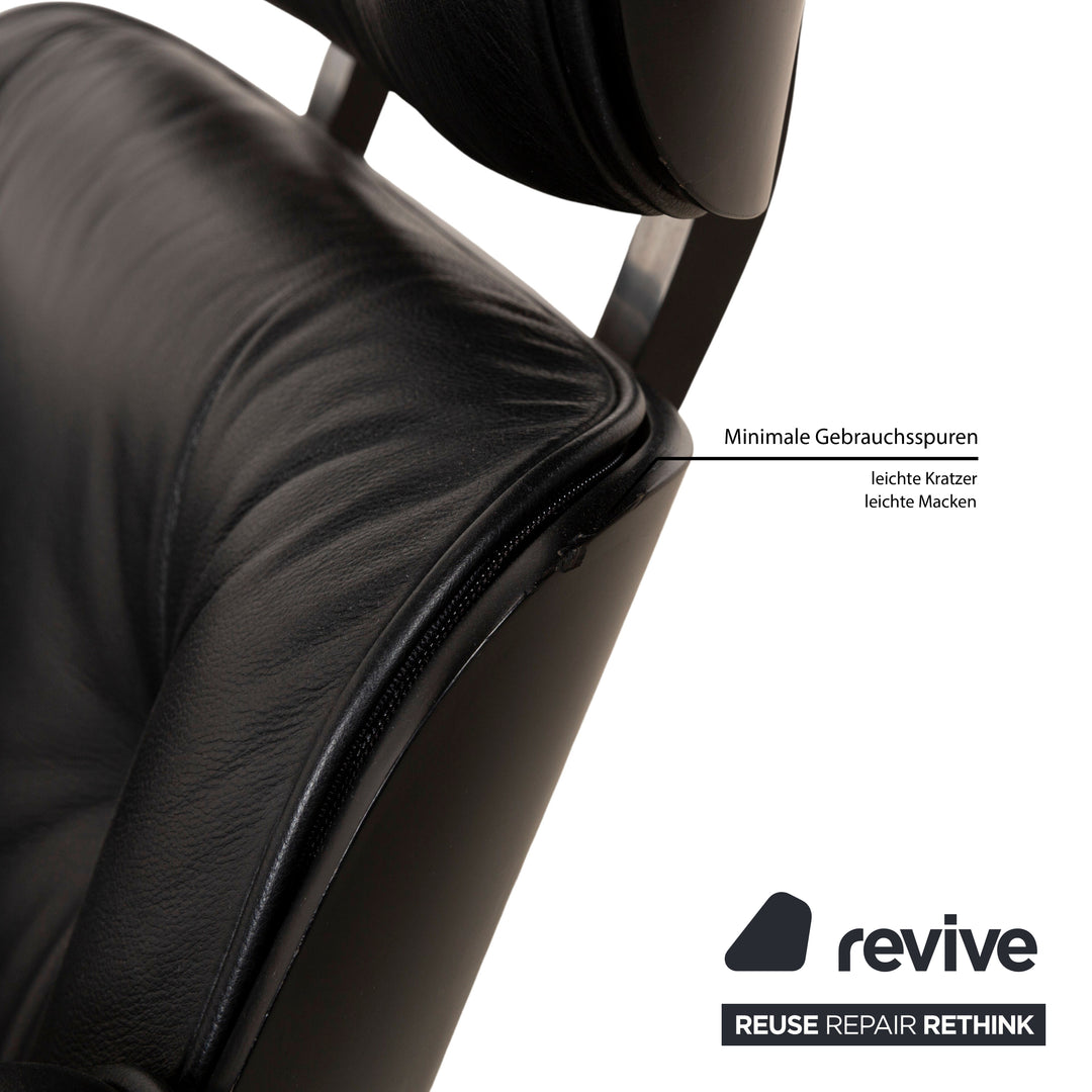 Vitra Eames Lounge Chair Fauteuil en cuir noir avec pouf