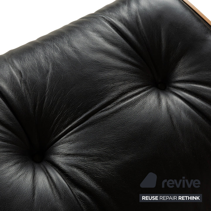 Vitra Eames Lounge Chair Leather Armchair Black including Ottoman