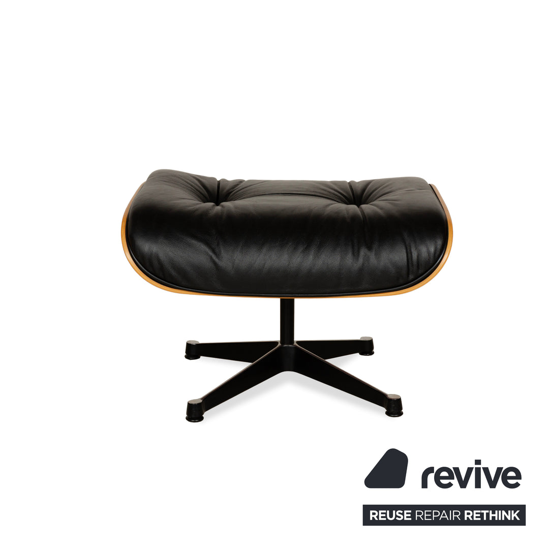 Vitra Eames Lounge Chair Leather Armchair Black including Ottoman