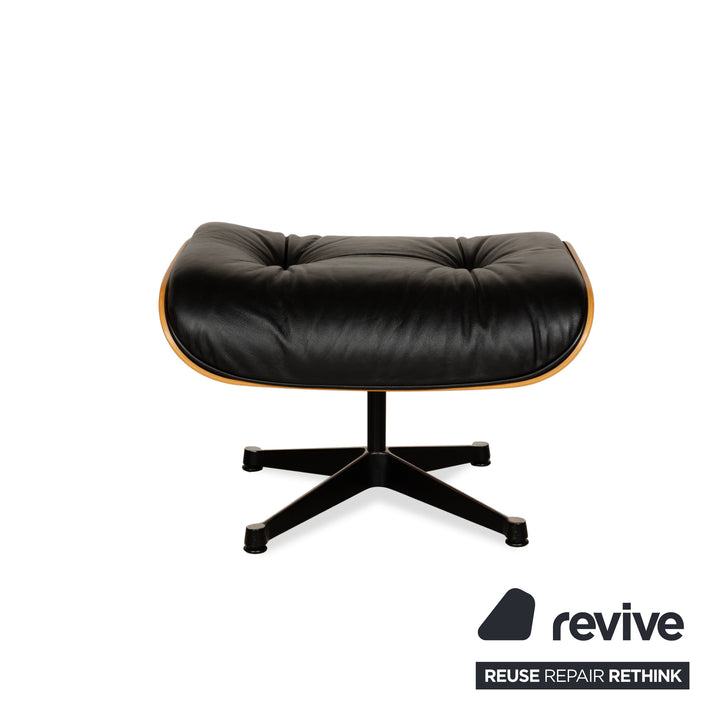 Vitra Eames Lounge Chair Leather Armchair Black including Ottoman