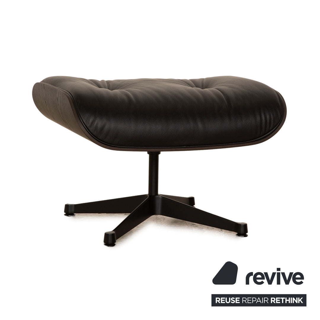 Vitra Eames Lounge Chair Leather Armchair Black including Ottoman